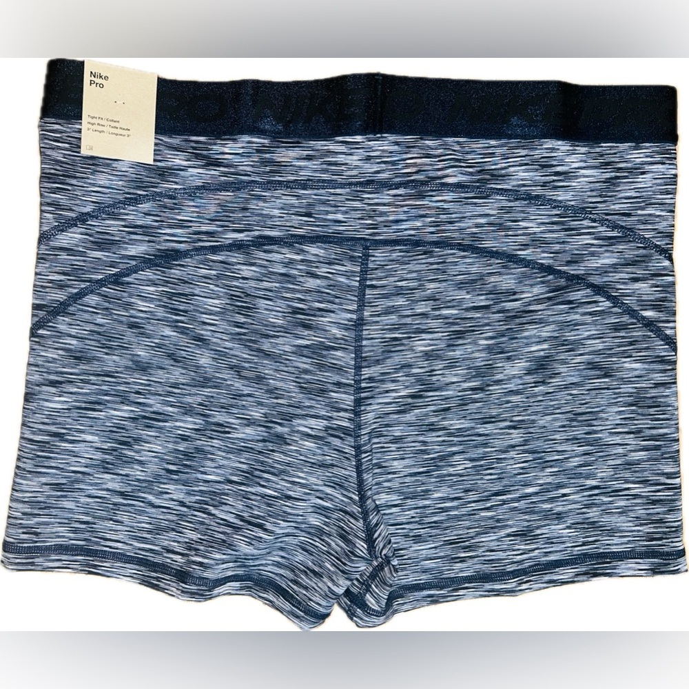 NWT Nike SZ XXL blue/black/white tight fit, high rise training shorts - Picture 3 of 7
